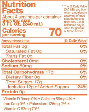 FOREVER ALOE BITS N'PEACHES nutrition facts